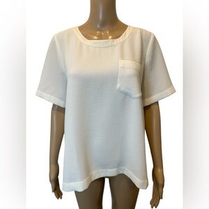 Madewell Women’s White Short Sleeve Pocket Top size L